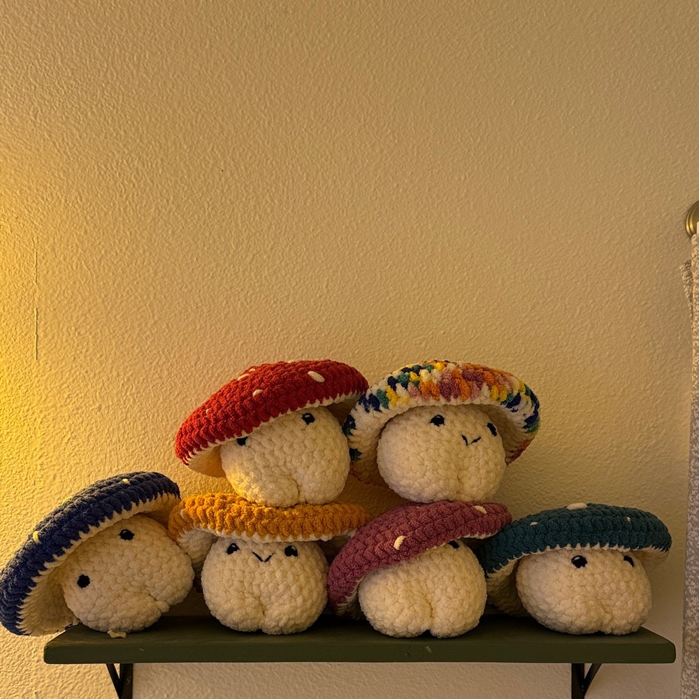 Crochet Mushroom Plush Set